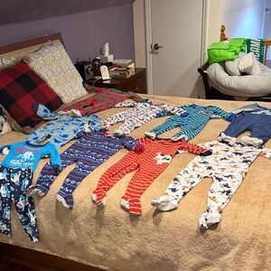 18M Baby Boy Footed Pajama Bundle – 9 One-Piece Sleepers